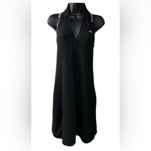 Polo Jeans Co. Ralph Lauren Black V-Neck Knit Halter Sleeveless Dress Women's M